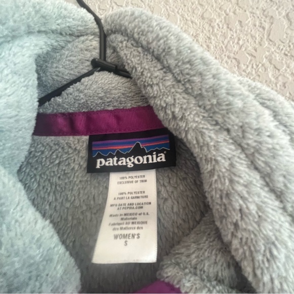 Patagonia Re-Tool  Snap Pullover Gray & Purple sZ Small - Picture 4 of 6